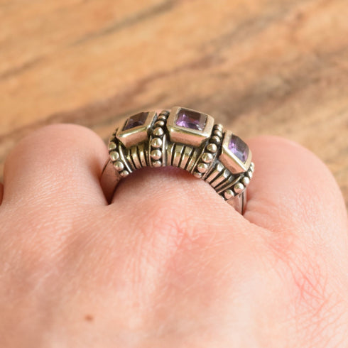 Amethyst Sterling Silver Ring - Size 9