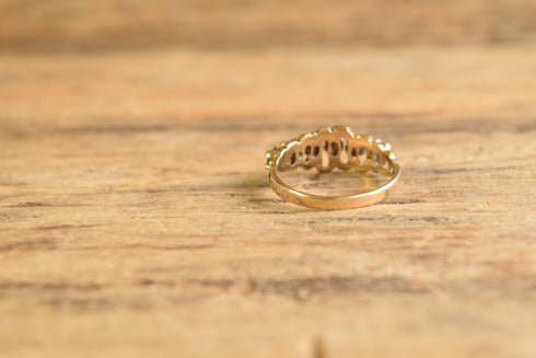 10k Gold Brutalist Multistone Ring - Size 7