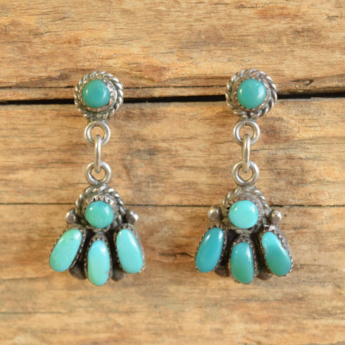 Turquoise Cluster Drop Earrings - Bill & Lou Laweka
