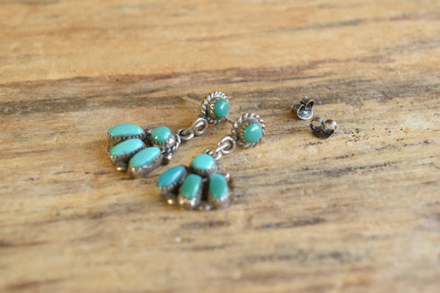 Turquoise Cluster Drop Earrings - Bill & Lou Laweka