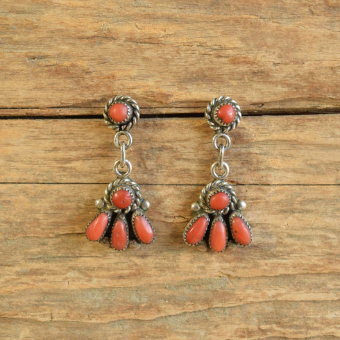 Coral Cluster Drop Earrings - Bill & Lou Laweka