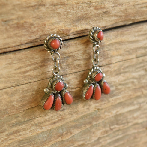 Coral Cluster Drop Earrings - Bill & Lou Laweka