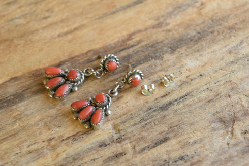 Coral Cluster Drop Earrings - Bill & Lou Laweka