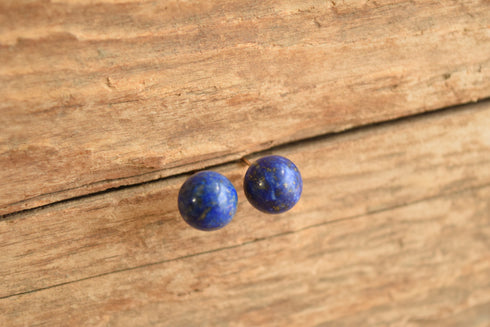 Lapis Lazuli Ball Earrings