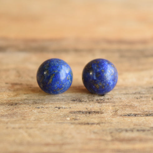 Lapis Lazuli Ball Earrings