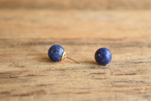 Lapis Lazuli Ball Earrings