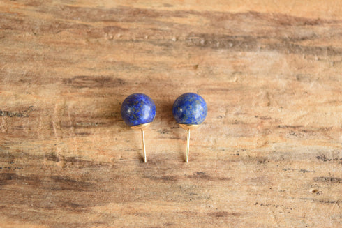 Lapis Lazuli Ball Earrings