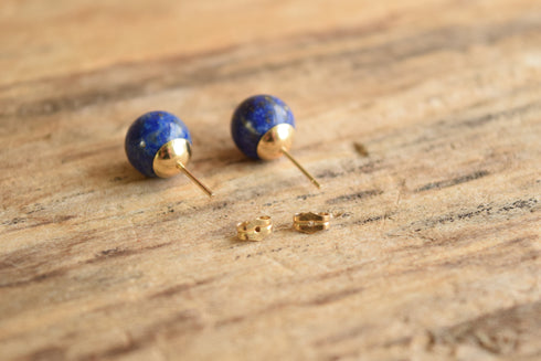 Lapis Lazuli Ball Earrings