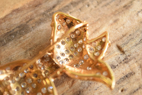 Bow Shaped Sterling Silver CZ Brooch