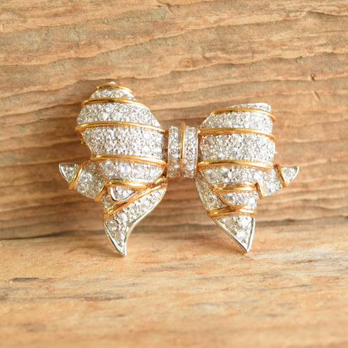 bow shaped sterling silver CZ