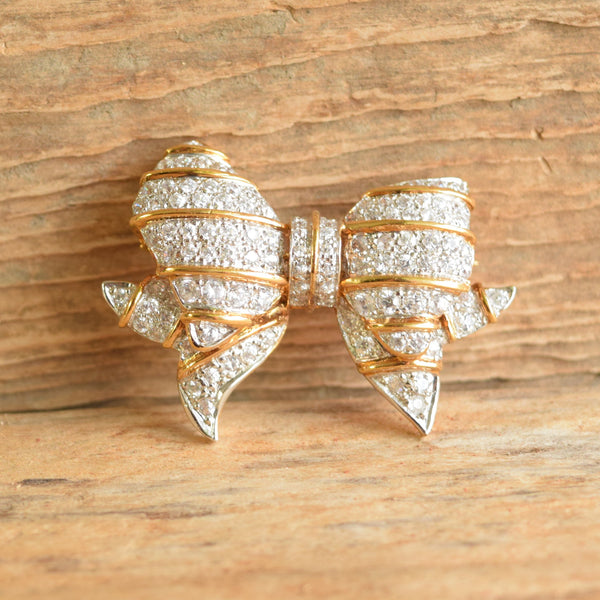 bow shaped sterling silver CZ