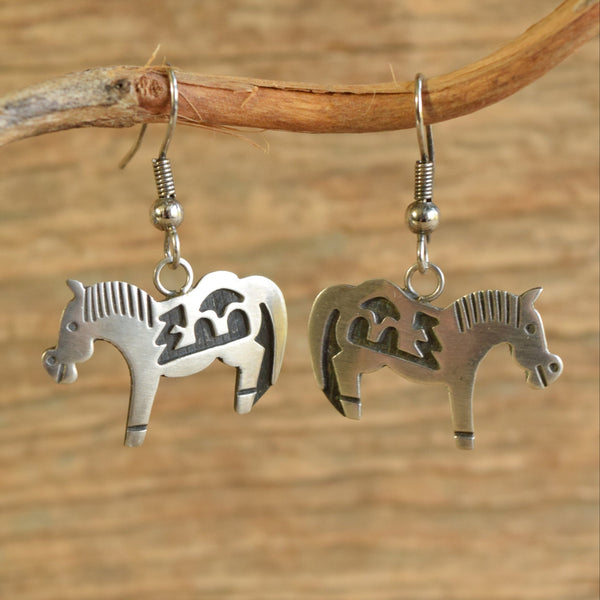 Hopi Native Horse Dangle Earrings