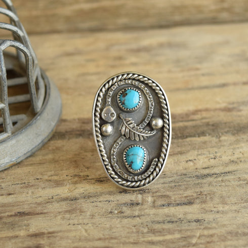Turquoise Rattle Snake Ring - Size 10