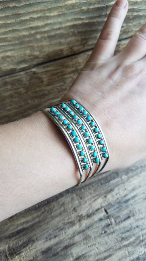 Snake Eye Turquoise Cuff - Zuni