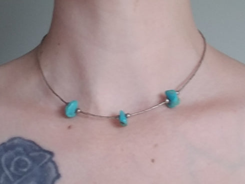 Three Stone Turquoise Choker