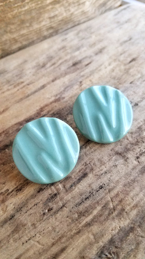 Large Round Aqua Earrings