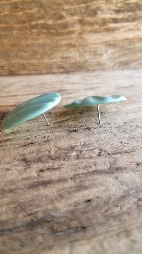 Large Round Aqua Earrings