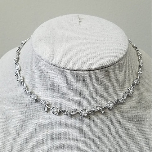 Swarovski Daisy Chain Pearl and Rhinestone Necklace