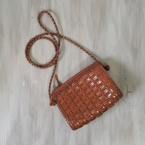 Woven Leather Crossbody