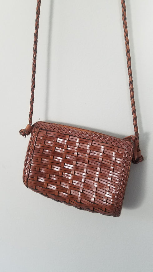 Woven Leather Crossbody