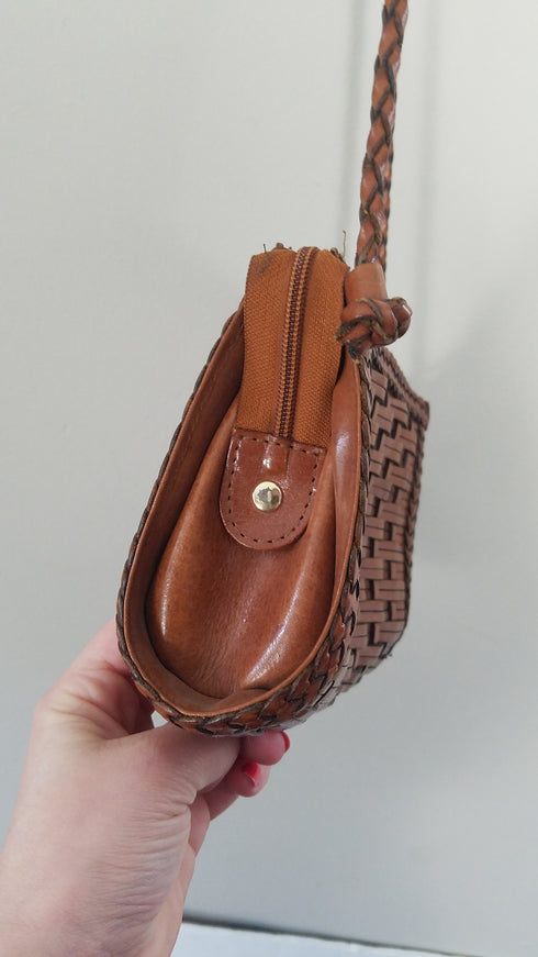 Woven Leather Crossbody