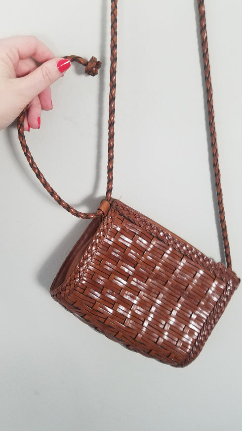 Woven Leather Crossbody
