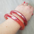 Pink Glass Bangles - Pair