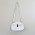 Vintage White Woven Leather Cross Body Bag with Brown Plastic Clasp