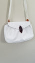 White Woven Leather Purse