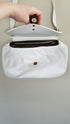 White Woven Leather Purse