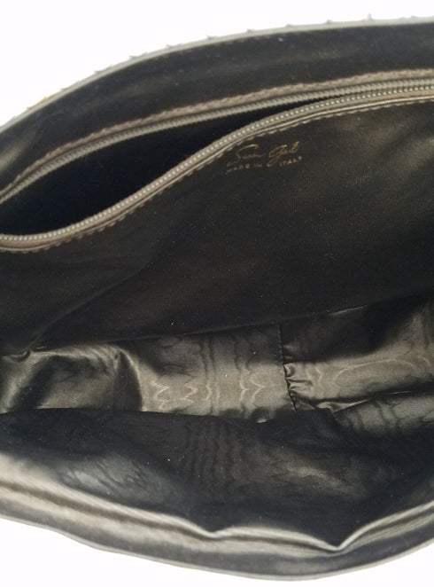 White Woven Leather Purse