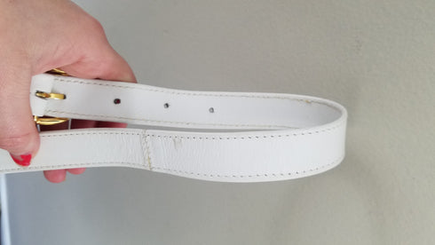 White Woven Leather Purse