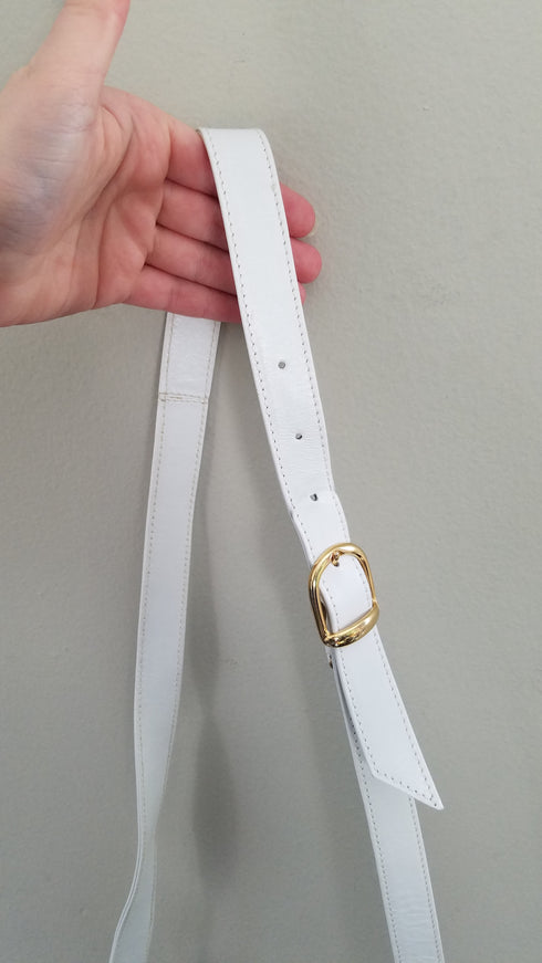 White Woven Leather Purse