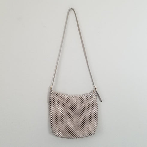 Tan Whiting and Davis mesh shoulder bag