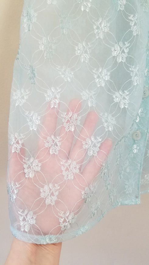 Light Blue Sheer 90's Mini Dress