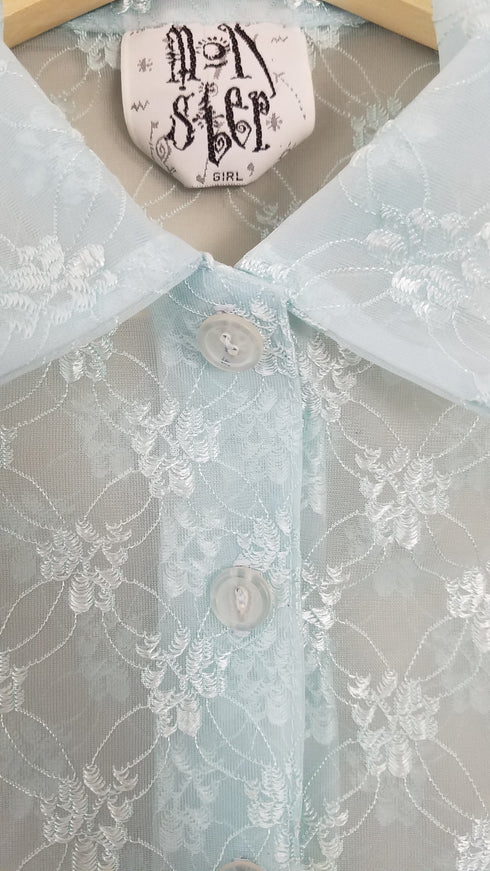 Light Blue Sheer 90's Mini Dress