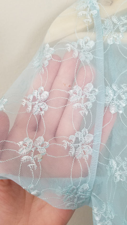 Light Blue Sheer 90's Mini Dress