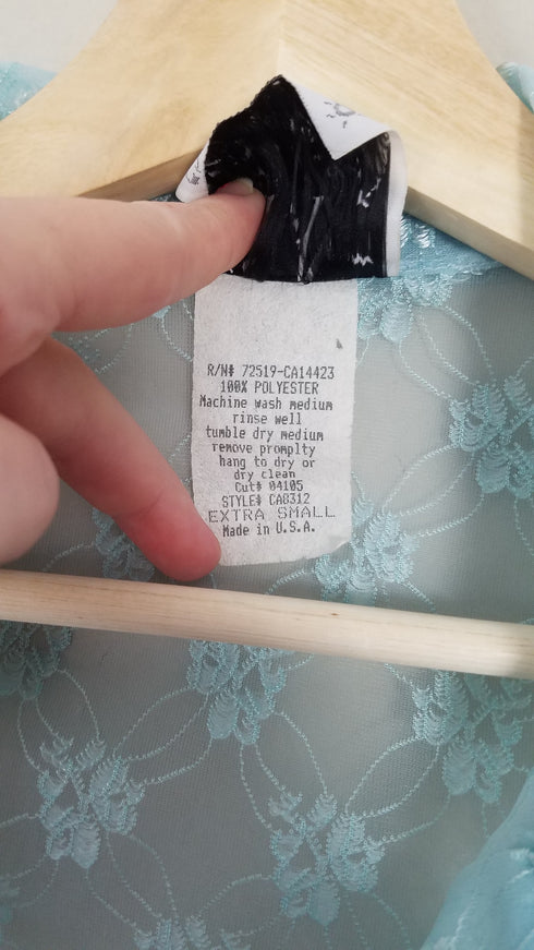 Light Blue Sheer 90's Mini Dress