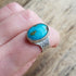 Turquoise Hammered Silver Ring - Size 9.75