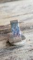 Turquoise Hammered Silver Ring - Size 9.75