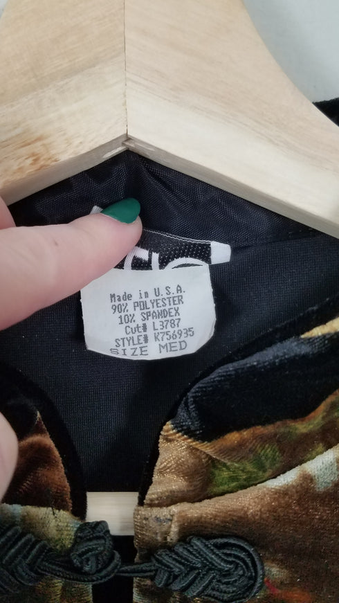 Asian Style Velvet Hand Fan Jacket