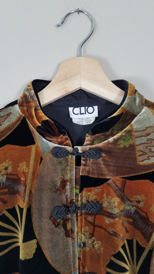 Asian Style Velvet Hand Fan Jacket