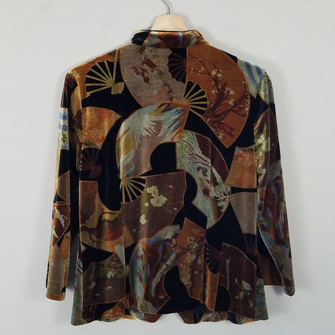 Asian Style Velvet Hand Fan Jacket