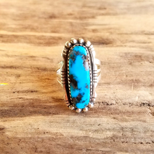 Navajo turquoise ring Signed S
