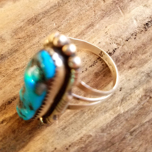 Navajo Turquoise Ring - Size 8.75