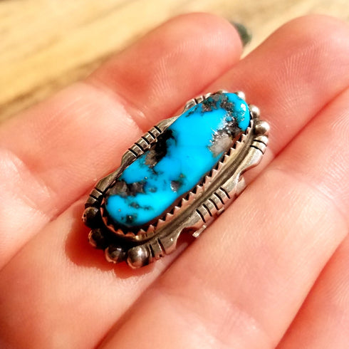 Navajo Turquoise Ring - Size 8.75