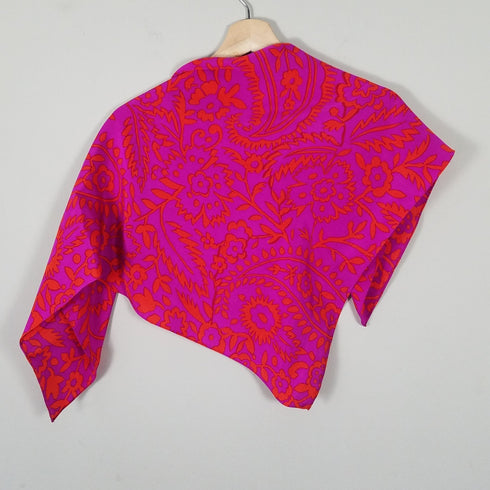 Fuchsia and Orange Paisley Floral Scarf