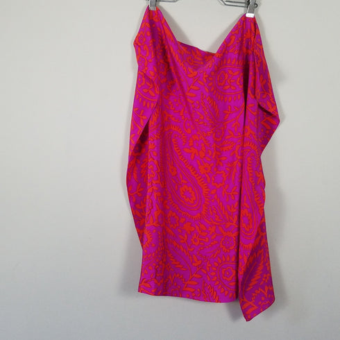 Fuchsia and Orange Paisley Floral Scarf
