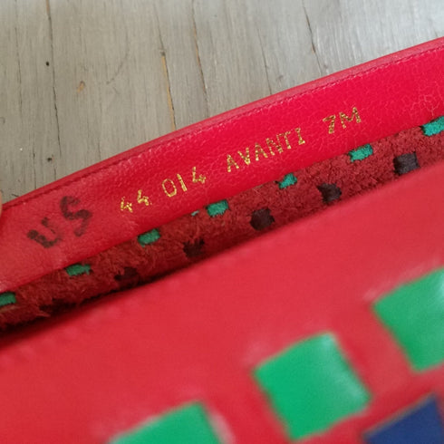 Red Leather Shoes - Size 7