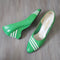 Green and White Striped Vintage Heels